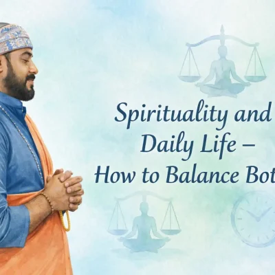 Person practicing mindfulness while managing work and family responsibilities, representing spirituality and daily life balance
